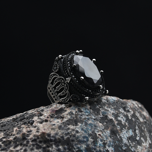 Kral Tacı Motifli Gümüş Yüzük