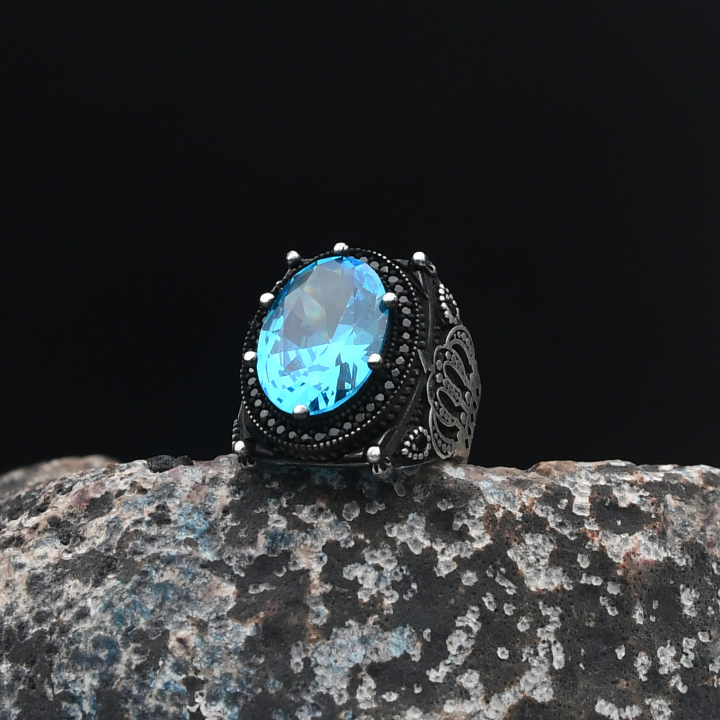 Kral Tacı Motifli Gümüş Yüzük