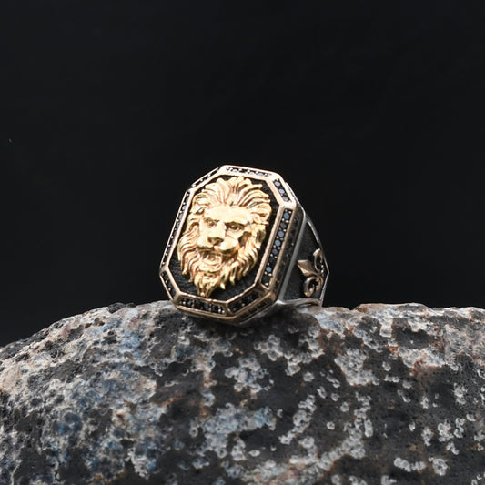 Aslan Figürlü Gümüş Yüzük