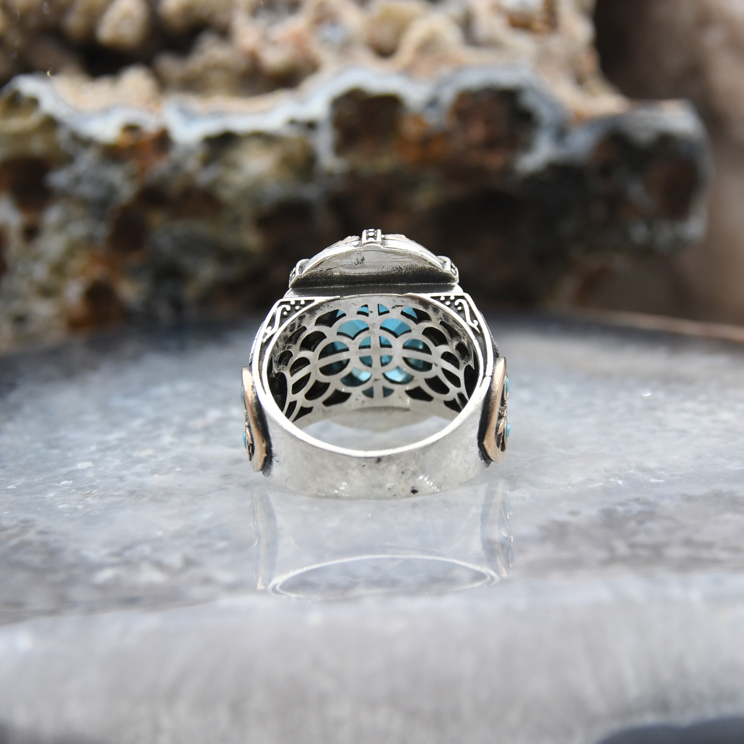 Aquamarine Taşlı Gümüş Yüzük