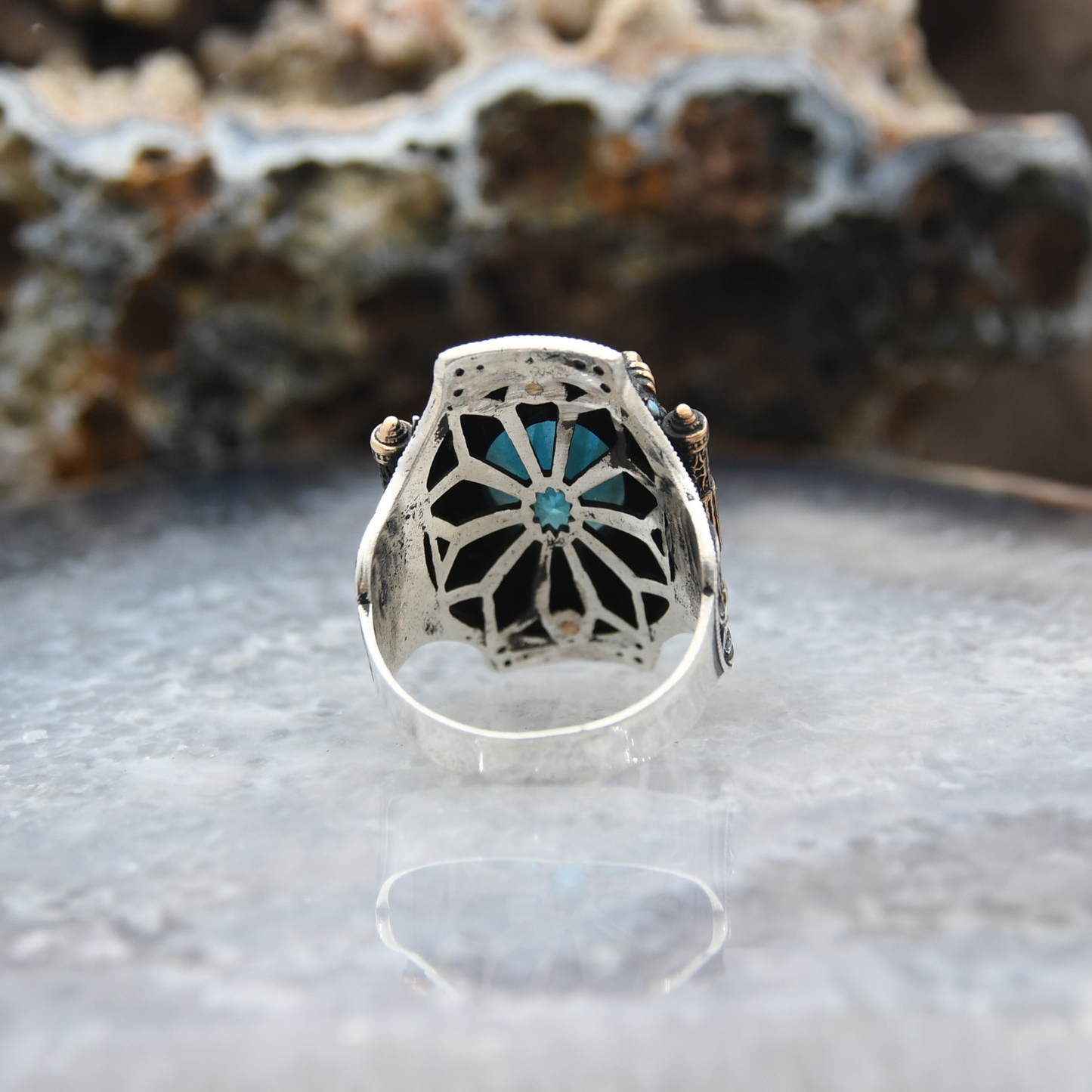 Aquamarine Taşlı Gümüş Yüzük